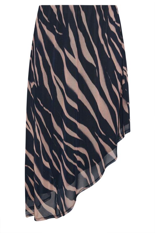  Tallas Grandes YOURS LONDON Curve Black Zebra Print Asymmetric Mesh Skirt