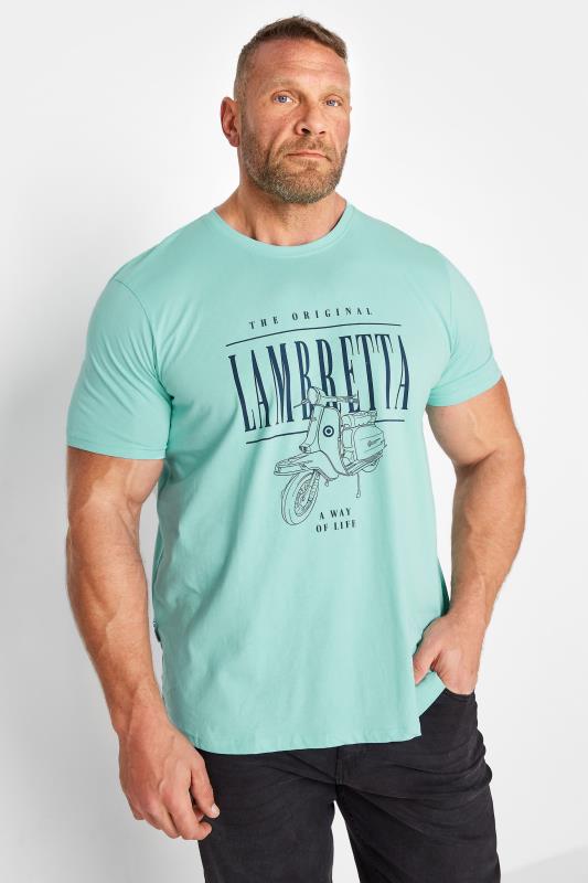 Men's  LAMBRETTA Big & Tall Mint Green Scooter Print T-Shirt