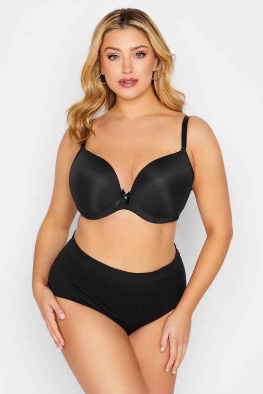 2 PACK Plus Size White & Black Plunge Microfibre Bras | Yours Clothing  5