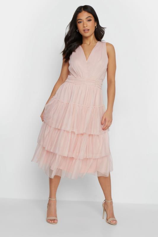 PixieGirl Blush Pink Mesh Tiered Dress | PixieGirl  2