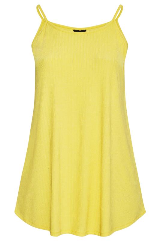 Plus Size Yellow Ribbed Cami Vest Top | Yours Clothing  5