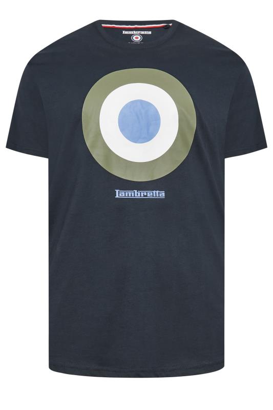 LAMBRETTA Big & Tall Navy Blue Target Print T-Shirt | BadRhino  2