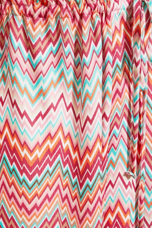 Plus Size Pink Zig Zag Crochet Trim Cardigan | Yours Clothing 5
