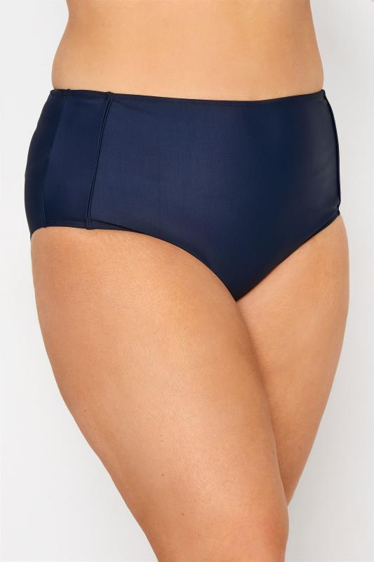 Plus Size Navy Blue Control Bikini Brief |  Yours Clothing 1