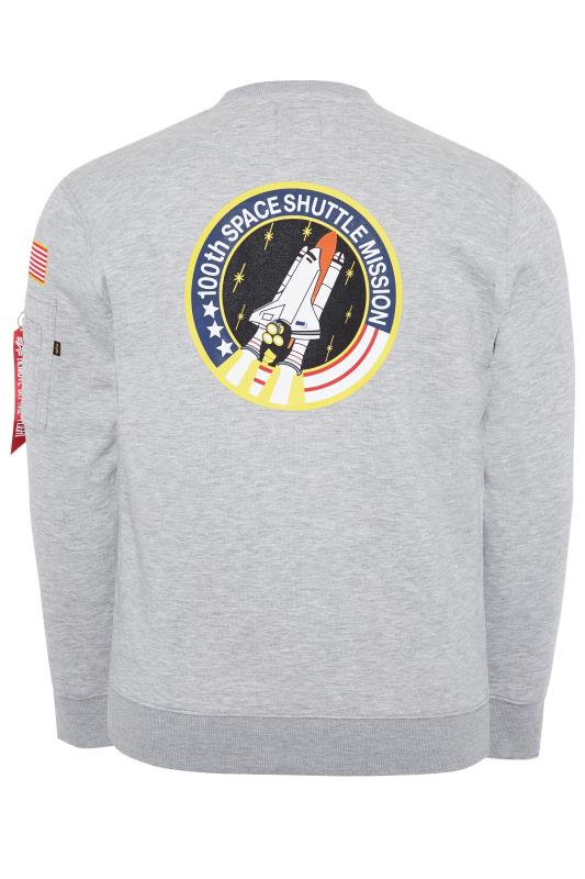 ALPHA INDUSTRIES Big & Tall Grey NASA Space Shuttle Sweatshirt 5