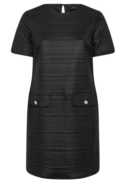 Plus Size Black Textured Pocket Dress | Yours Clothing 6