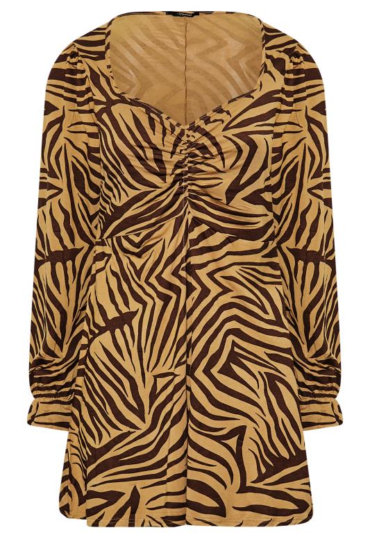 LIMITED COLLECTION Curve Brown Zebra Print Ruched Top 6