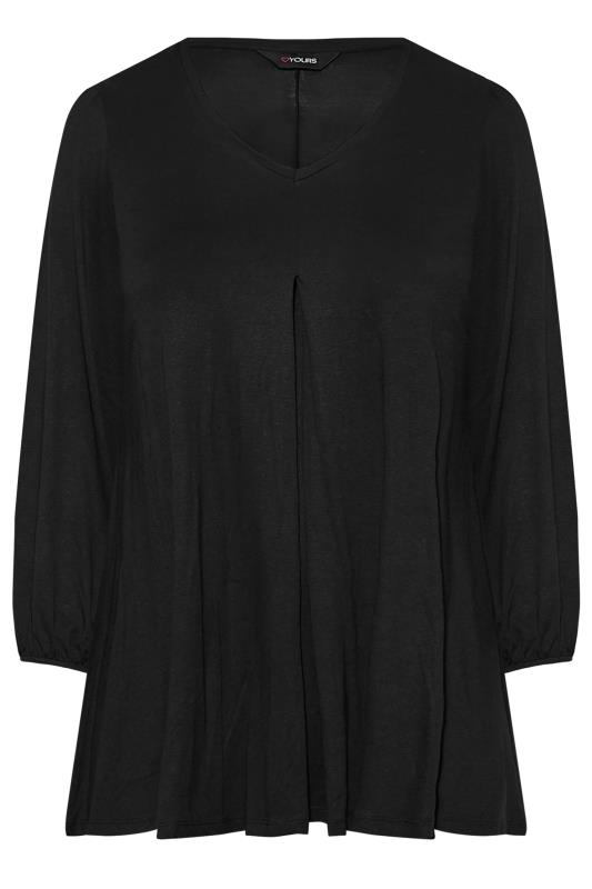 Plus Size Black Long Sleeve Swing Top | Yours Clothing 5