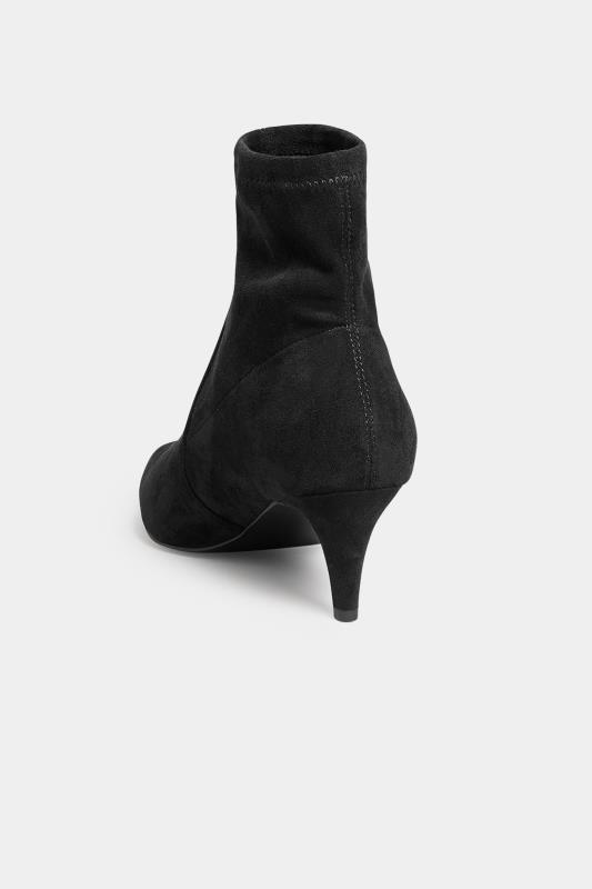 LTS Black Heeled Kitten Boots In Standard Fit | Long Tall Sally 4