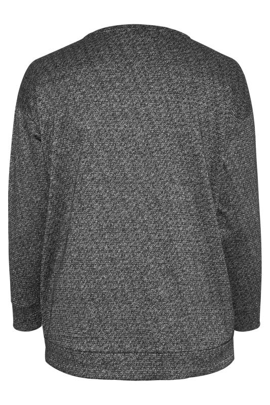 Curve Grey Faux Leather Detail Sweatshirt 7