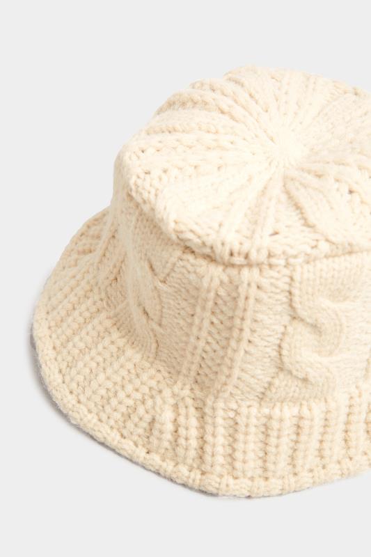 Cream Cable Knit Bucket Hat | Yours Clothing 4