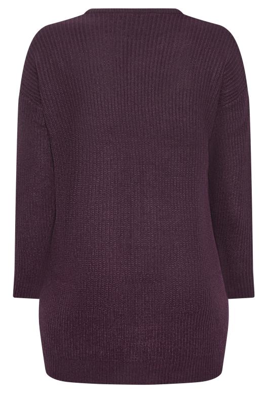 YOURS Curve Plus Size Purple Essential Knitted Jumper | Yours Clothing  7