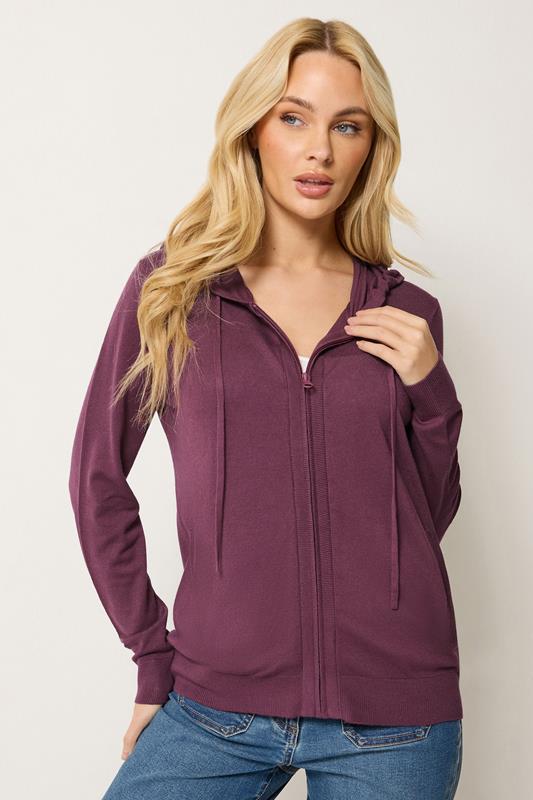 M&Co Berry Purple Zip Up Hoodie | M&Co 1