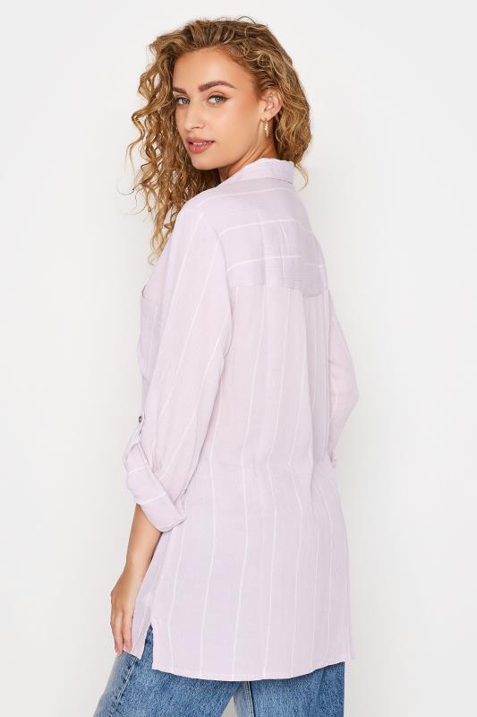 LTS Tall Lilac Purple Stripe Overhead Shirt 3