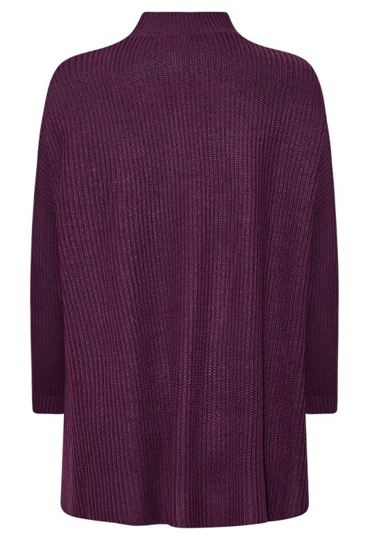 Plus Size Purple Zip Neck Jumper | Yours Clothing 7
