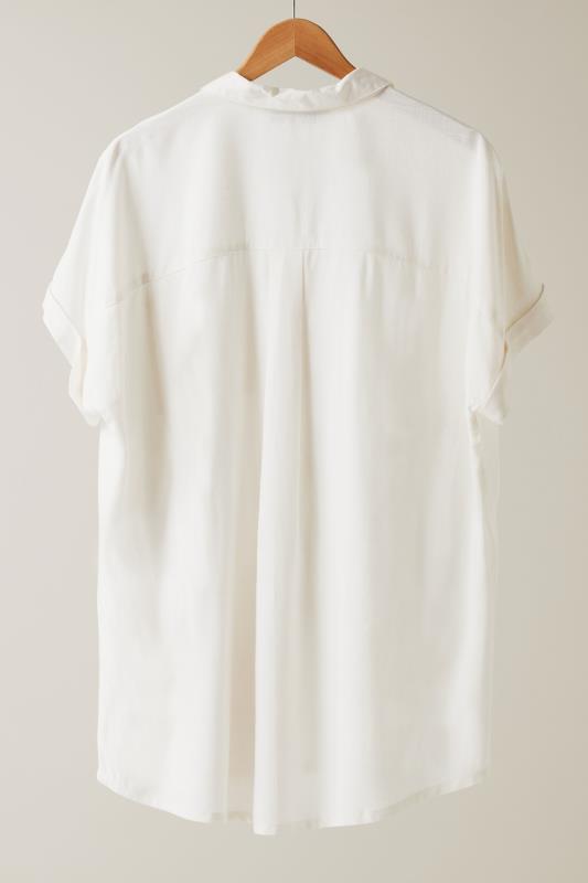 EVANS Plus Size White Dipped Hem Shirt | Evans  6