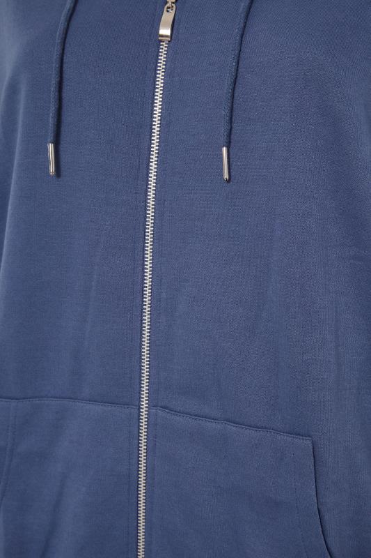Plus Size Blue Zip Hoodie | Yours Clothing 5