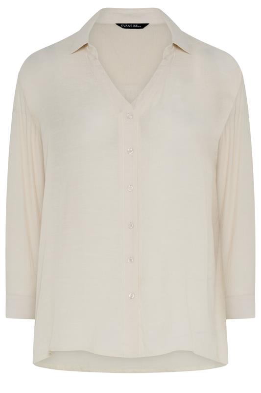 EVANS Plus Size Natural Brown Sheer Long Sleeve Shirt | Evans 6
