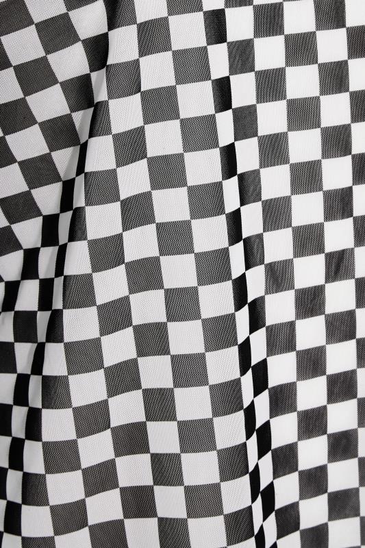 LIMITED COLLECTION Curve Black Checkerboard Mesh T-Shirt_Z.jpg