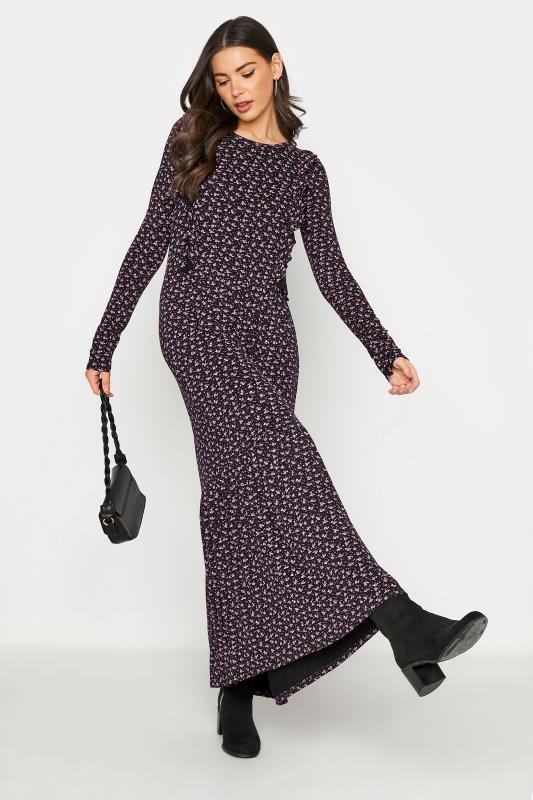 Tall Women's LTS Black Ditsy Floral Ruffle Midi Dress | Long Tall Sally 2