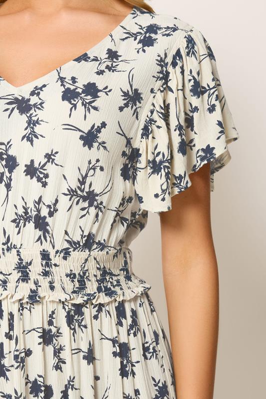 M&Co White Floral Print Shirred Waist Maxi Dress | M&Co 4