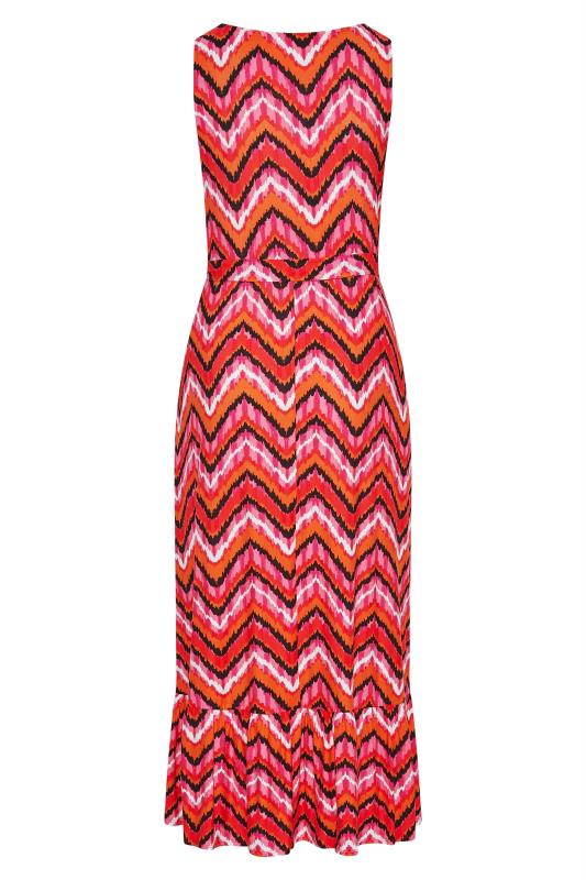 YOURS LONDON Plus Size Orange Geometric Print Tiered Maxi Dress | Yours Clothing 7