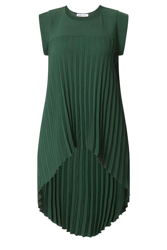 YOURS LONDON Plus Size Green Pleated Top | Yours Clothing 5