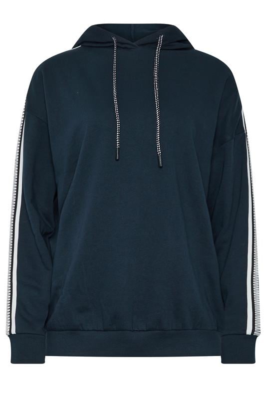 LTS Tall Women's Navy Blue Side Tape Hoodie | Long Tall Sally 5