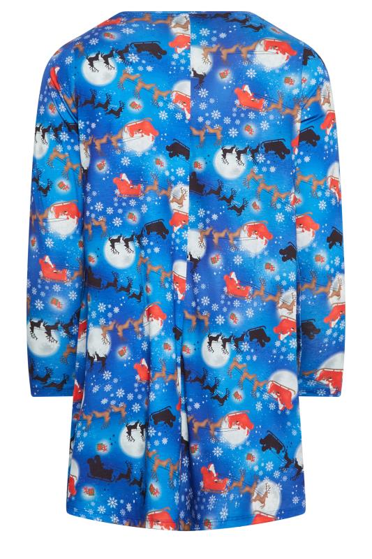 YOURS Plus Size Blue Christmas Night Print Tunic Top | Yours Clothing 7