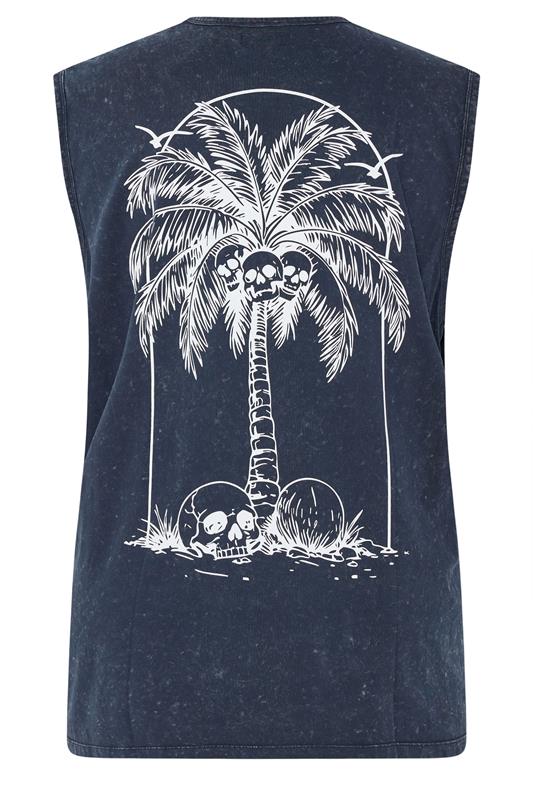 BadRhino Big & Tall Navy Blue Acid Wash Graphic Vest | BadRhino 8