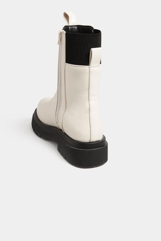 PixieGirl Cream & Black Chelsea Boots In Standard D Fit | PixieGirl 3