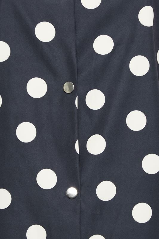 YOURS LUXURY Plus Size Navy Blue Polka Dot Longline Raincoat | Yours Clothing 6