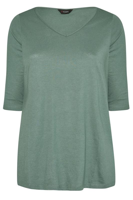 Sage Green V-Neck Essential T-Shirt_F.jpg