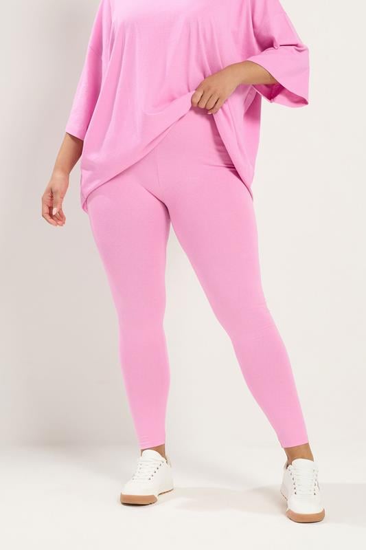YOURS Plus Size Pink Leggings | Yours Clothing 1
