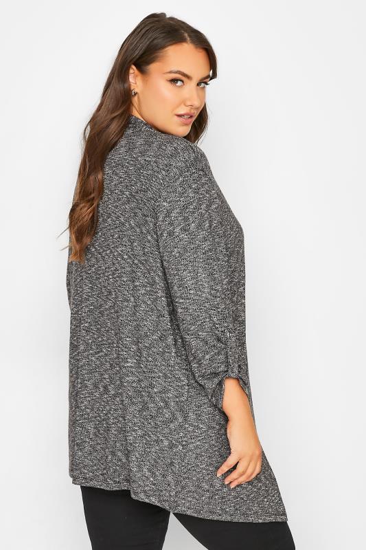 Plus Size Charcoal Grey Marl Cardigan | Yours Clothing 3