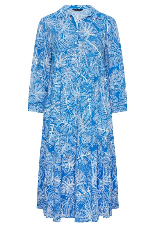 YOURS Plus Size Blue Leaf Print Shirt Dress | Yours Clothing 6