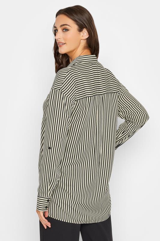 LTS Tall Women's Black & Cream Stripe Oversized Boyfriend Shirt | Long Tall Sally 3