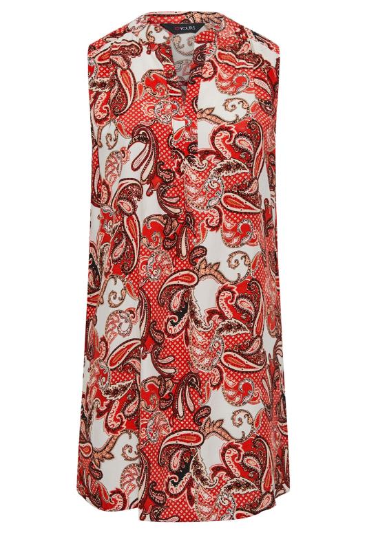 Plus Size Red Paisley Sleeveless Dress | Yours Clothing  6