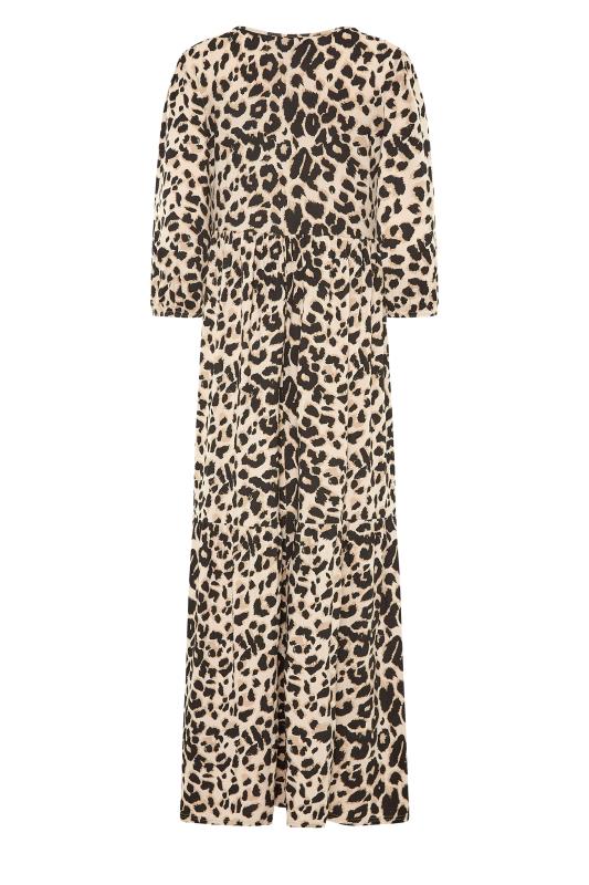 LTS Natural Leopard Print Smock Midaxi Dress 7