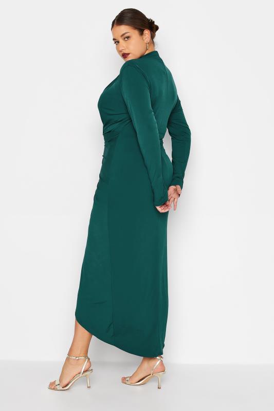 LTS Tall Women's Dark Green Long Sleeve Wrap Dress | Long Tall Sally 3