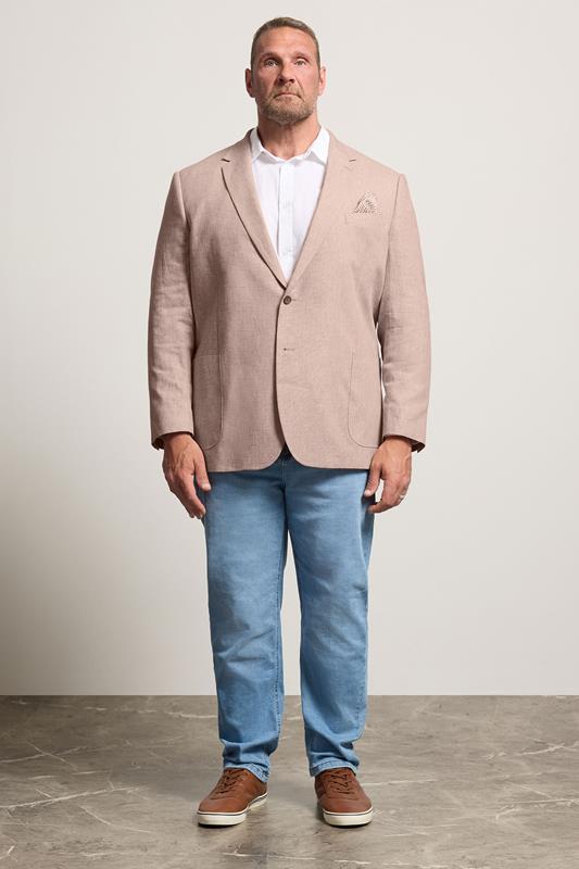 BadRhino Tailoring Big & Tall Rust Orange Linen Blazer | BadRhino 2