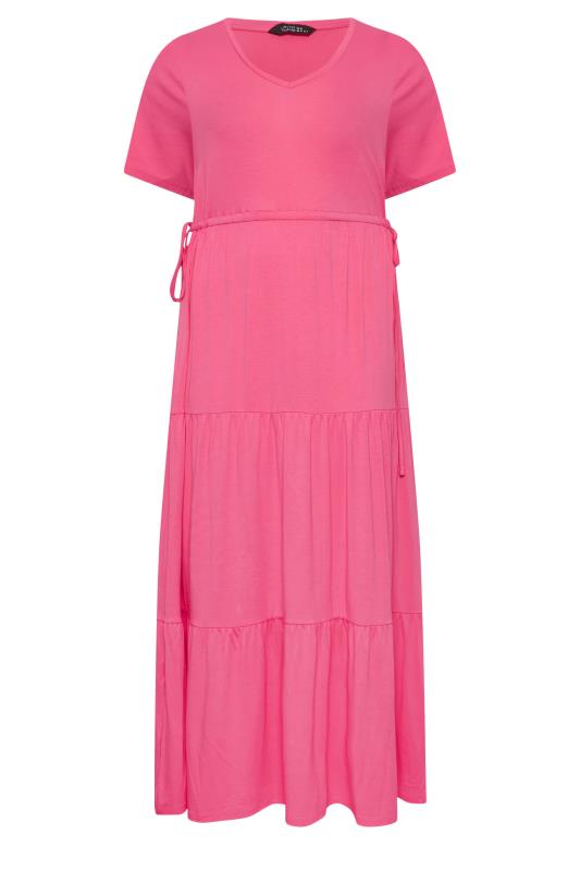 LIMITED COLLECTION Plus Size Pink Adjustable Waist Maxi Dress | Yours Clothing 9