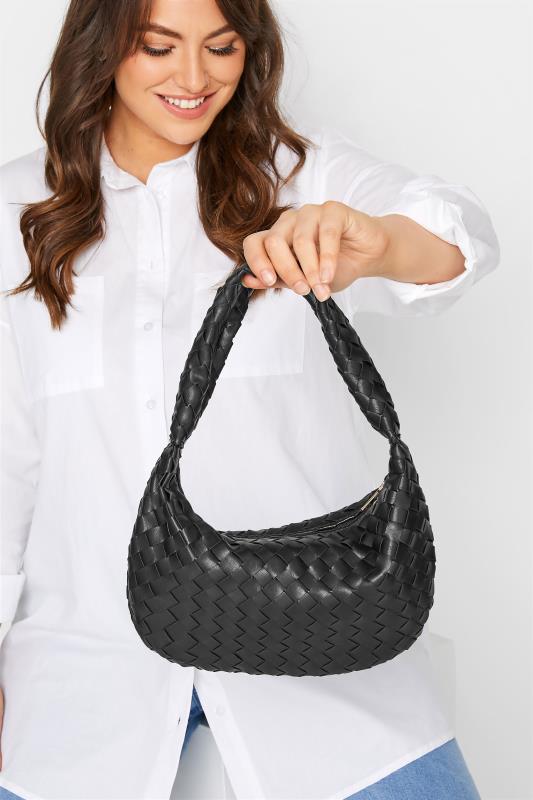 Black Woven Slouch Handle Bag 2