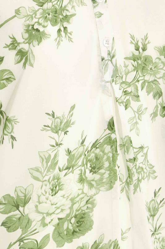 Plus Size Green Floral Print Batwing Blouse | Yours Clothing  5