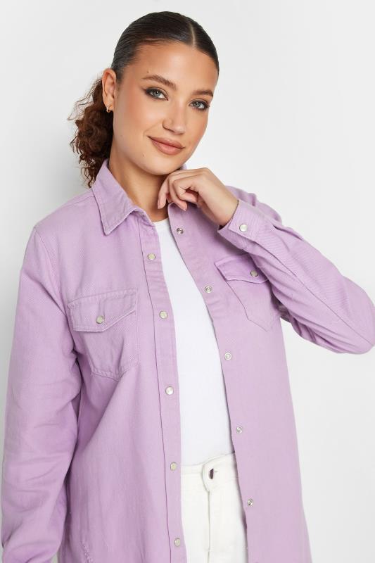 LTS Tall Women's Lilac Purple Distressed Twill Shirt | Long Tall Sally 4