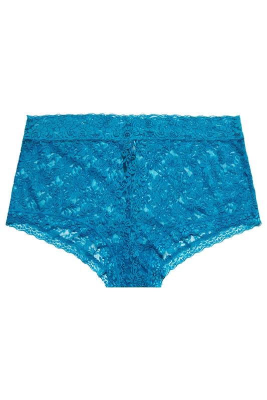 YOURS 3 PACK Plus Size Pink & Blue Lace Mid Rise Shorts | Yours Clothing  7