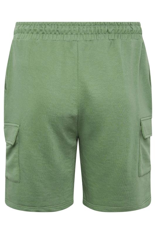 YOURS Plus Size Sage Green Cargo Jogger Shorts | Yours Clothing 6