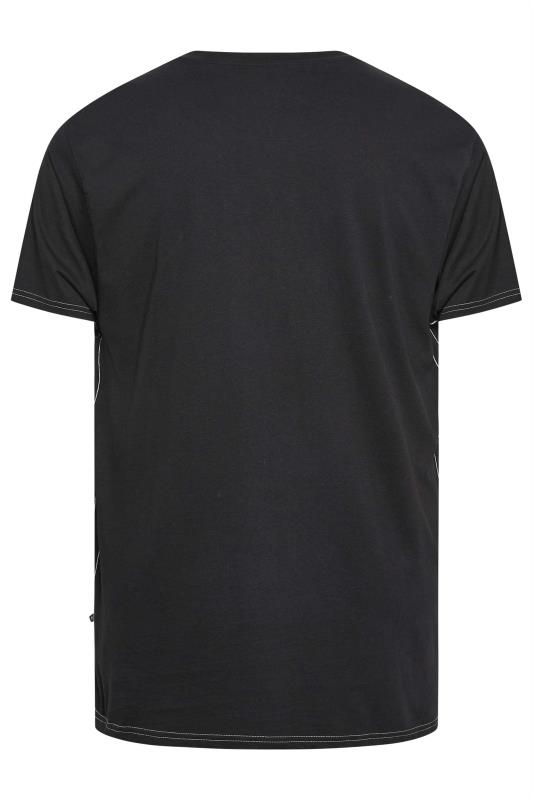 KAM Big & Tall Black Skull Print T-Shirt | BadRhino 2