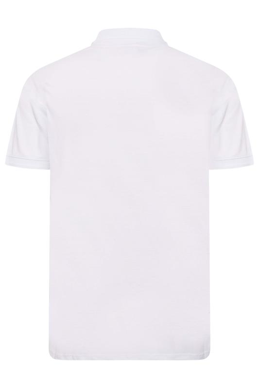 D555 Big & Tall White Basic Polo Shirt | BadRhino 4