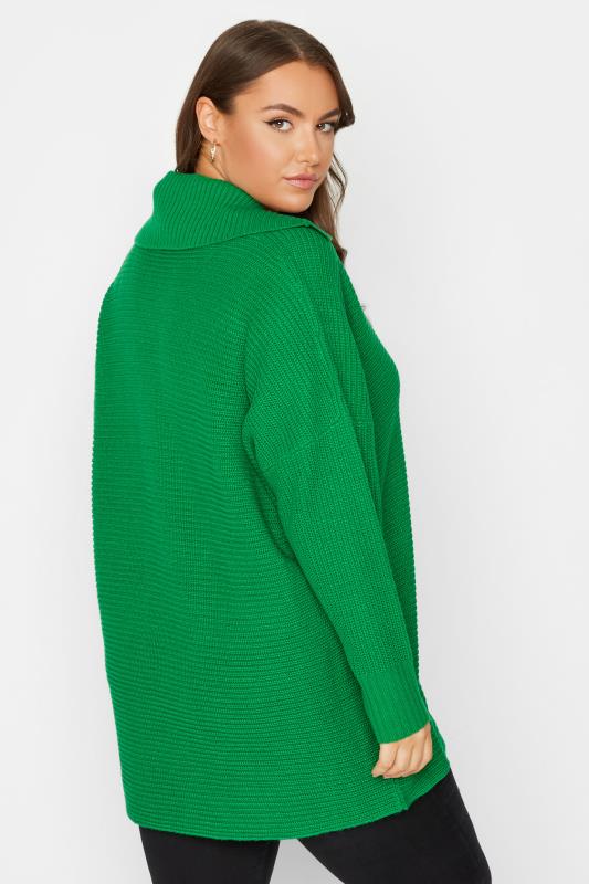 Plus Size Green Oversized Sailor Collar Jumper | Yours Clothing  3